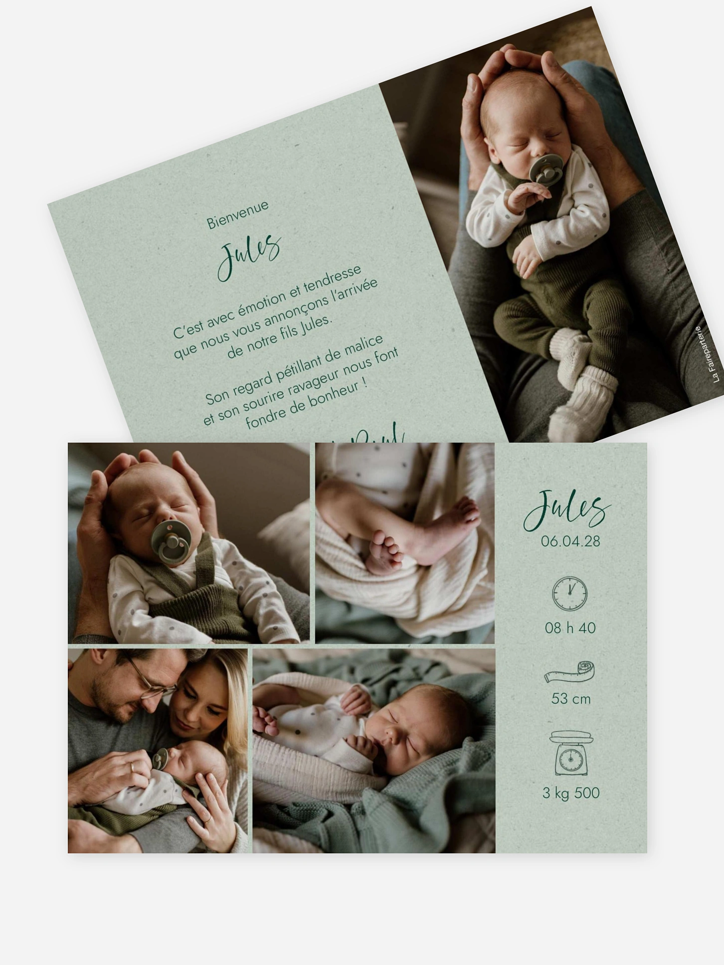 Faire-part naissance Picto multi photo