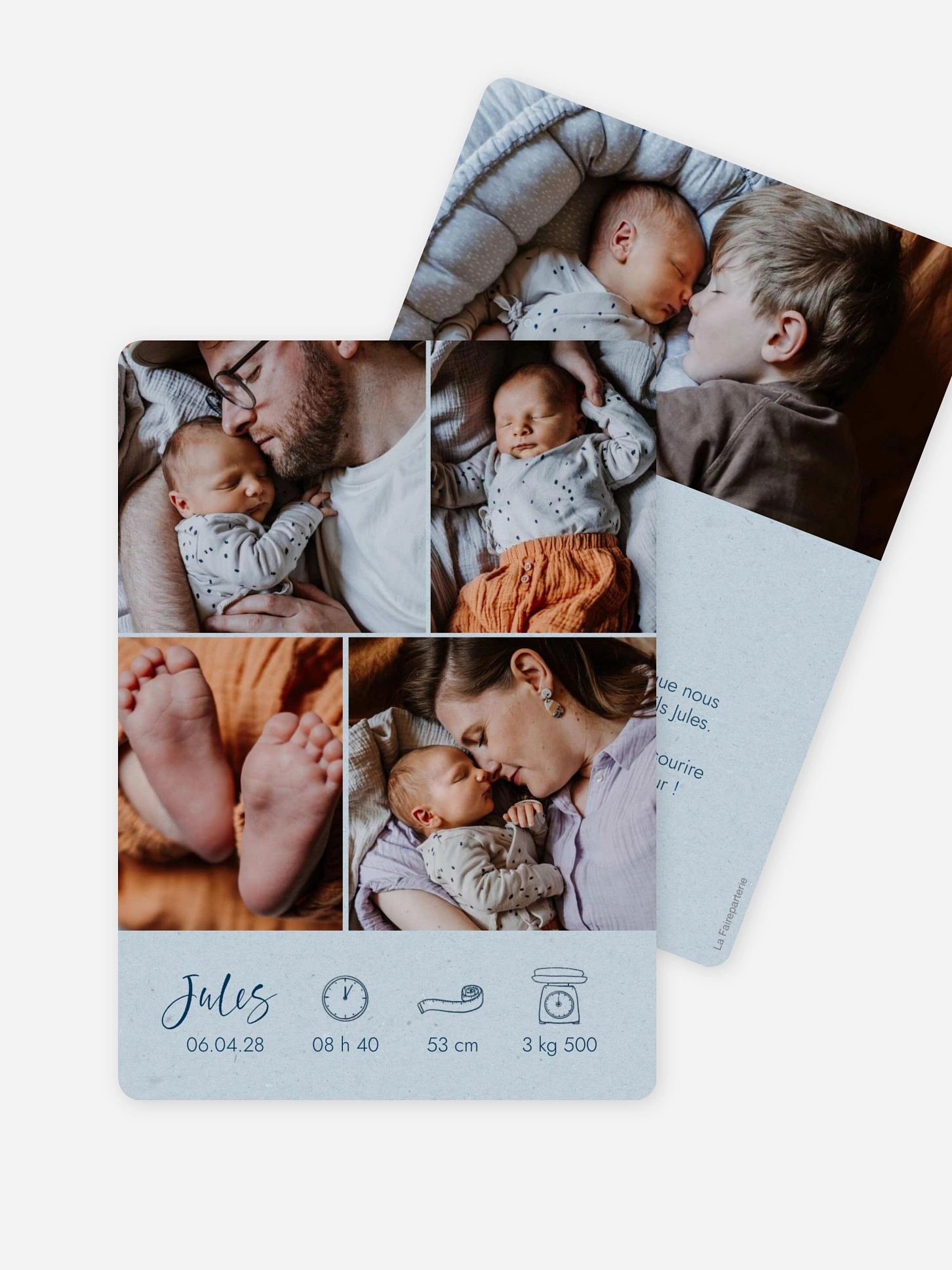 Faire-part naissance Picto multi photo