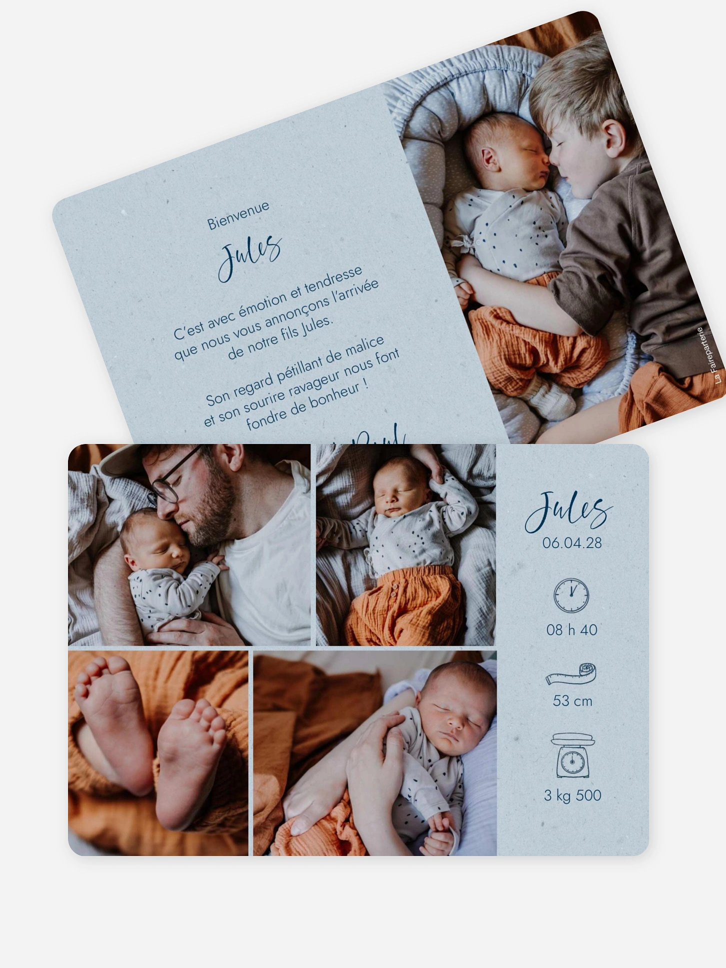 Faire-part naissance Picto multi photo
