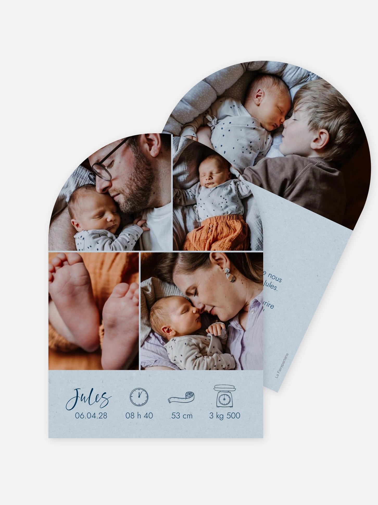 Faire-part naissance Picto multi photo
