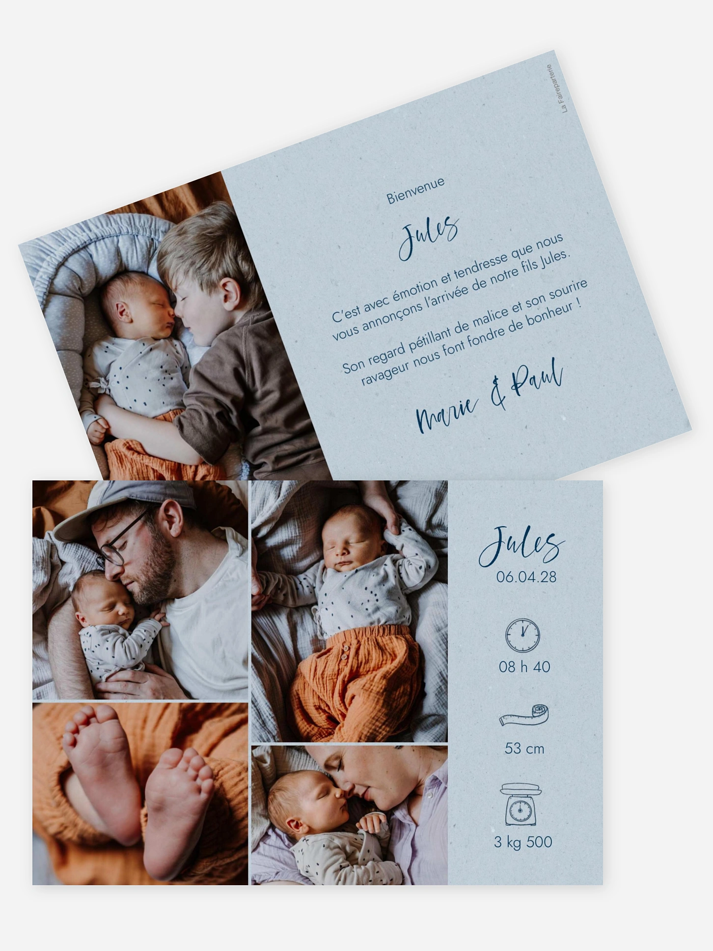 Faire-part naissance Picto multi photo