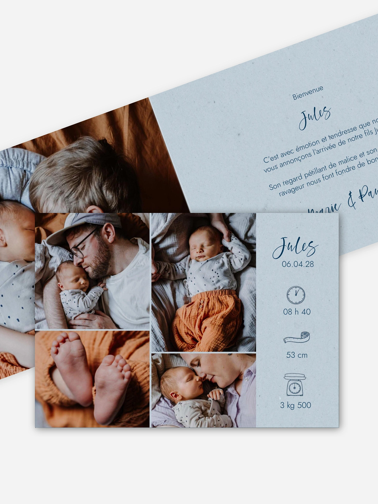 Faire-part naissance Picto multi photo