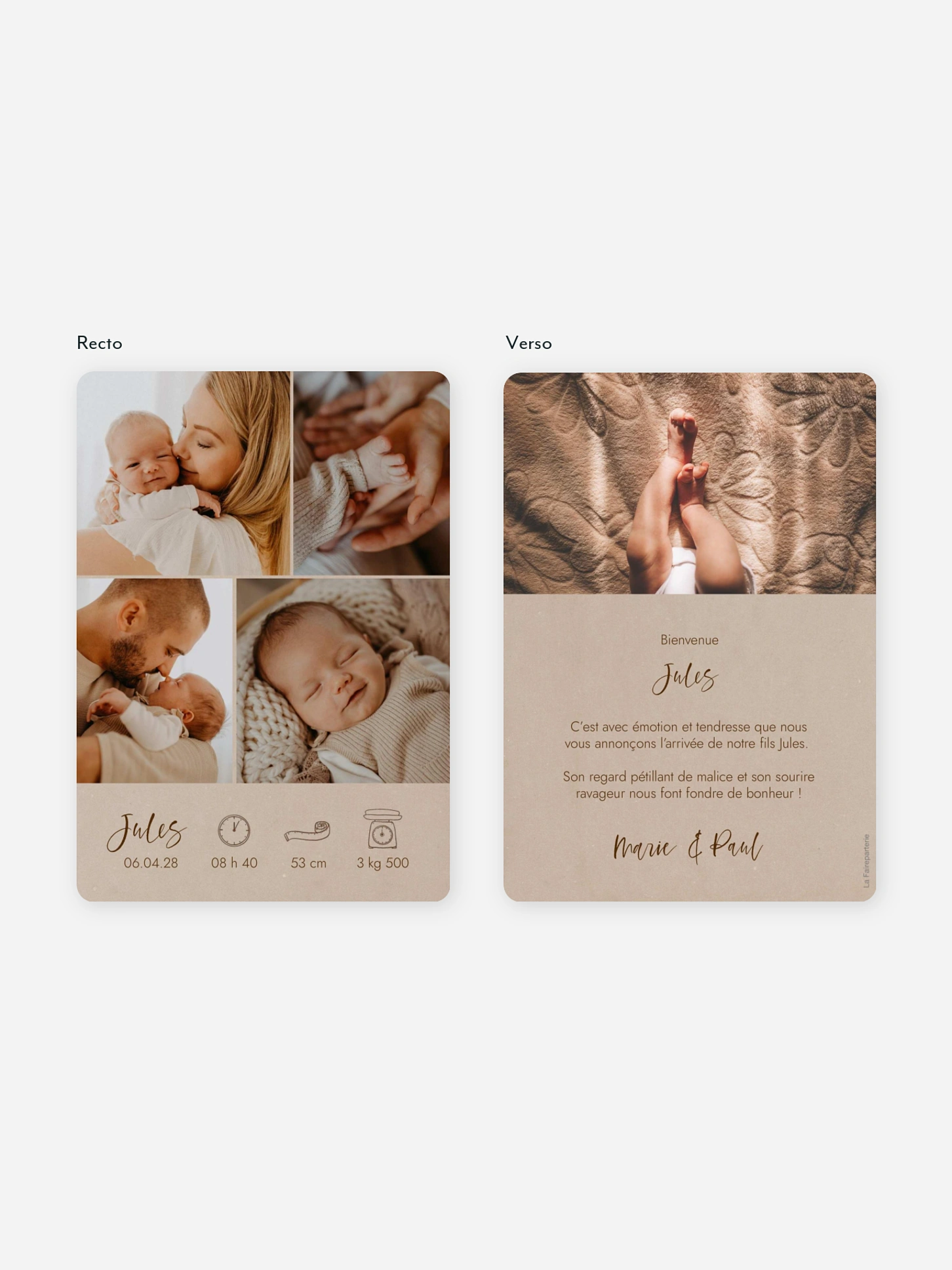 Faire-part naissance Picto multi photo