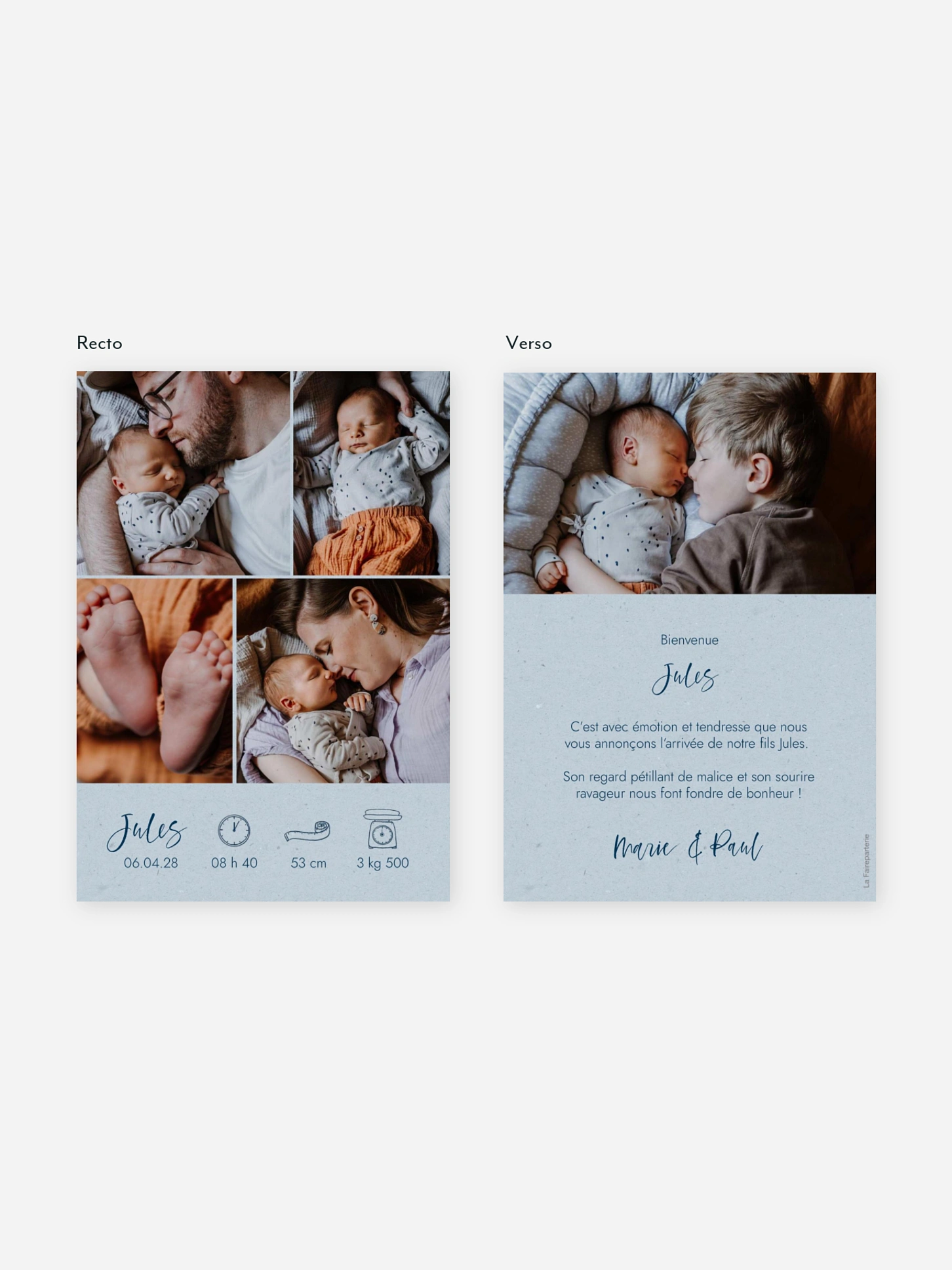 Faire-part naissance Picto multi photo
