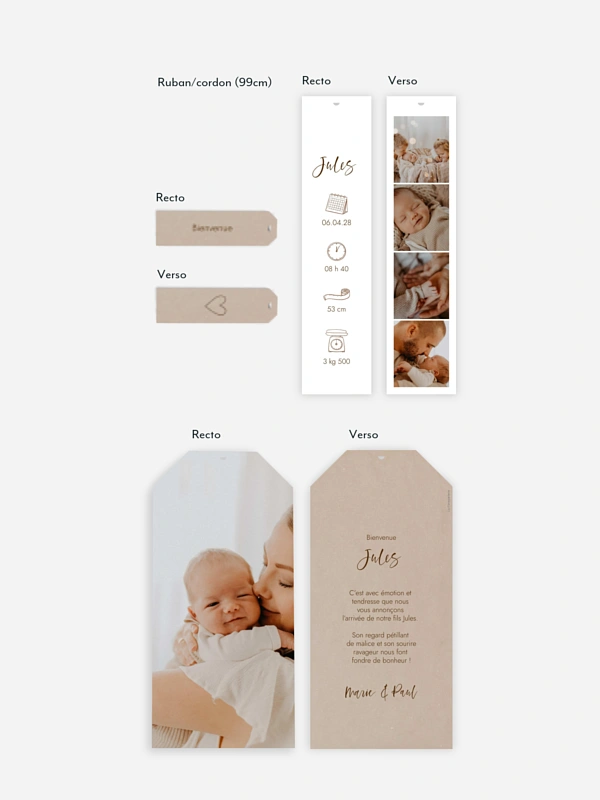 Faire-part naissance Picto multi photo