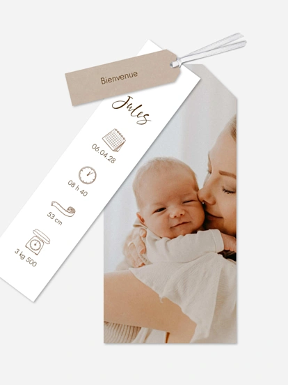 Faire-part naissance Picto multi photo