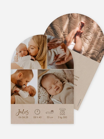 Faire-part naissance Picto multi photo