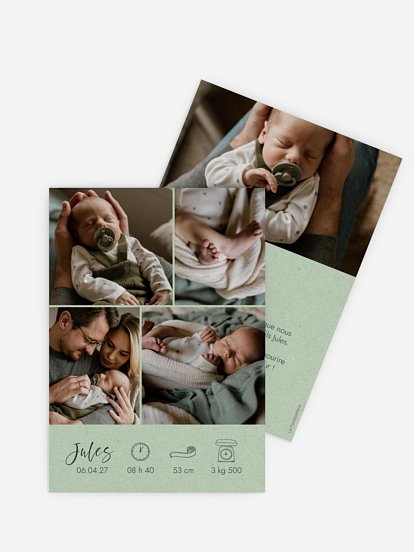 Faire-part naissance Picto multi photo
