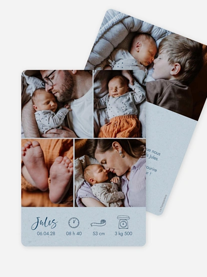Faire-part naissance Picto multi photo