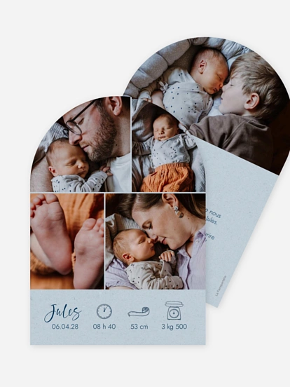 Faire-part naissance Picto multi photo
