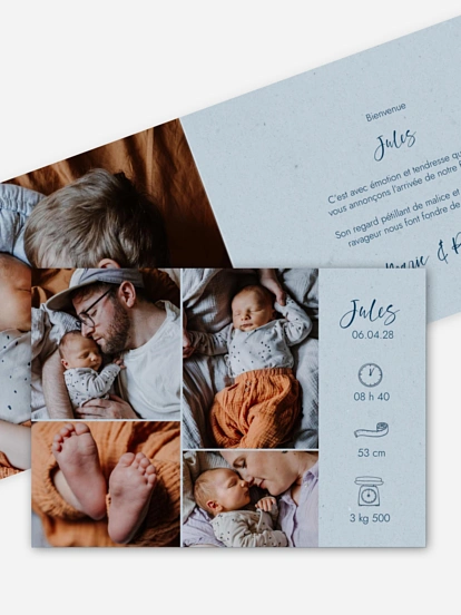 Faire-part naissance Picto multi photo