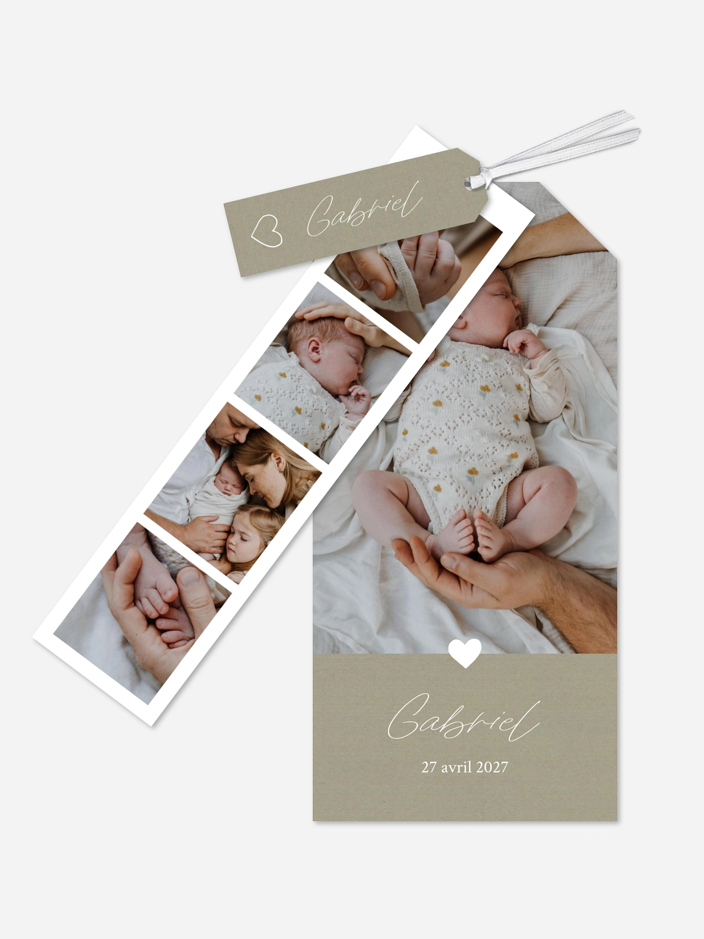 Faire-part naissance Petit coeur doré