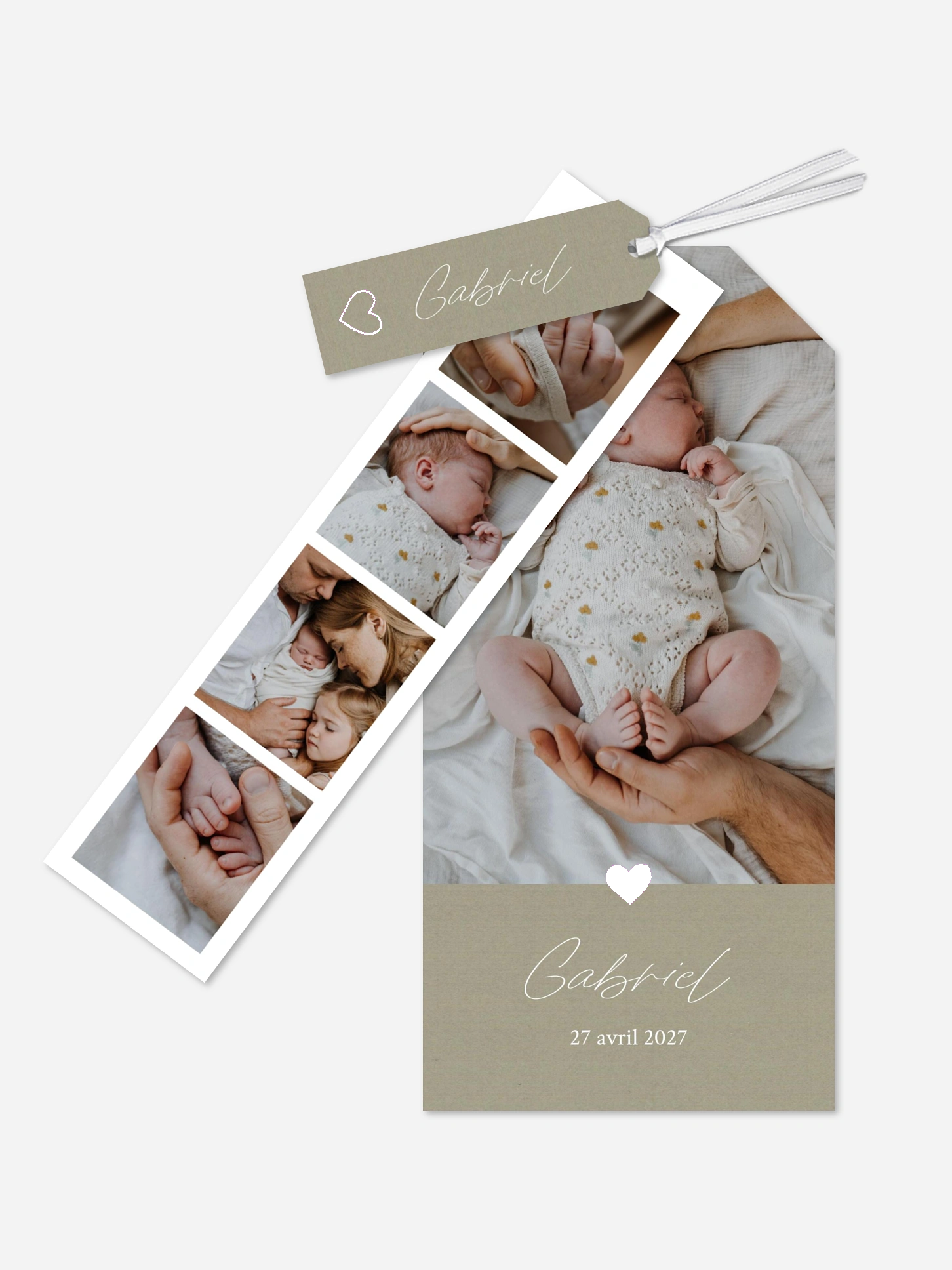 Faire-part naissance Petit coeur doré