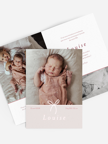 Faire-part naissance Petit noeud