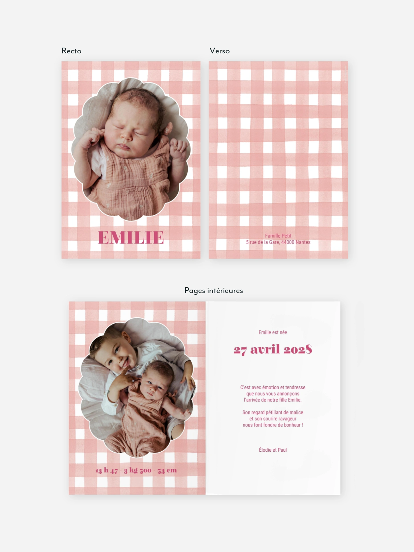 Faire-part naissance Vichy Love