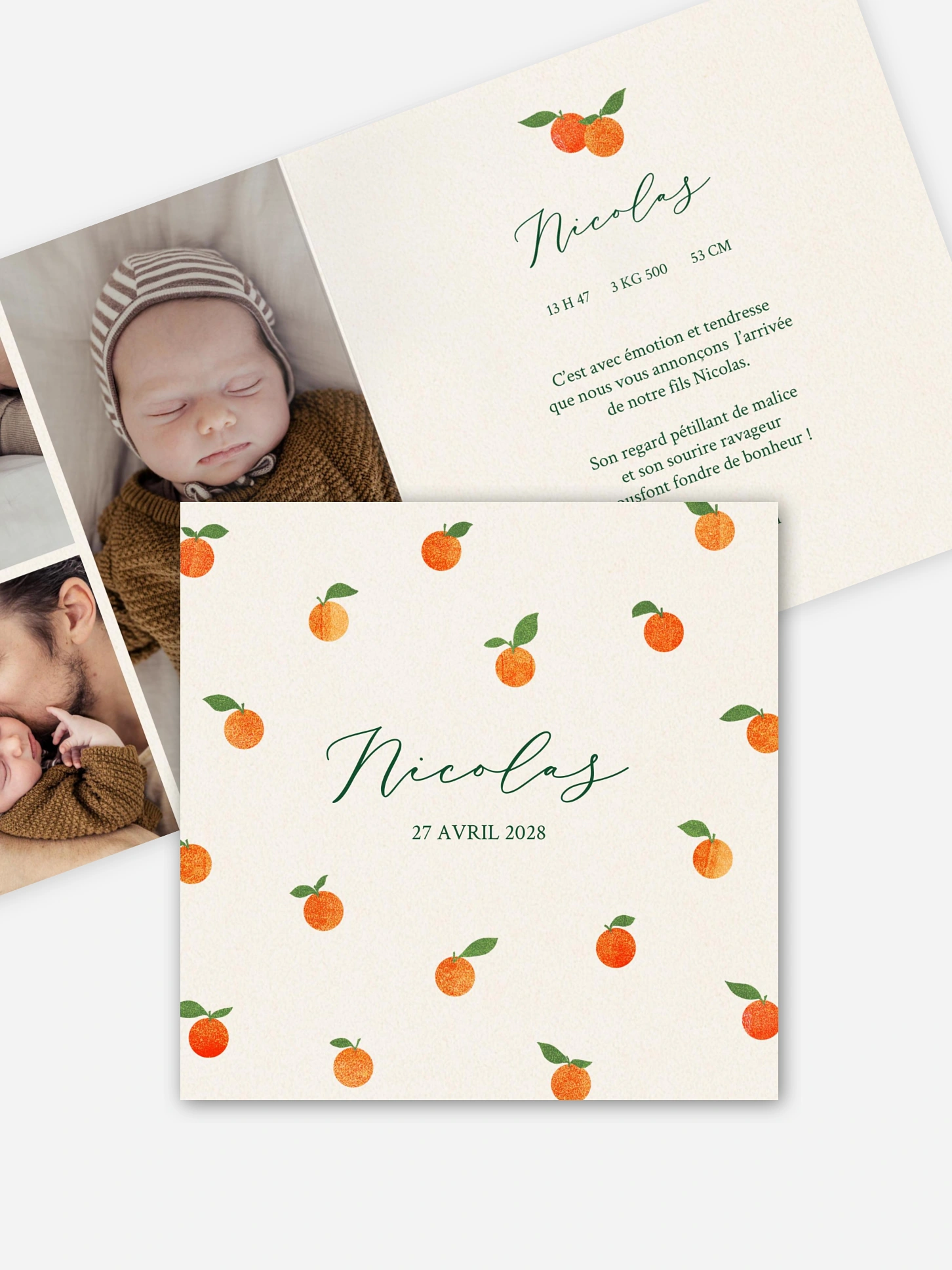 Faire-part naissance Petites Oranges