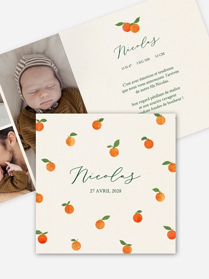 Faire-part naissance Petites Oranges
