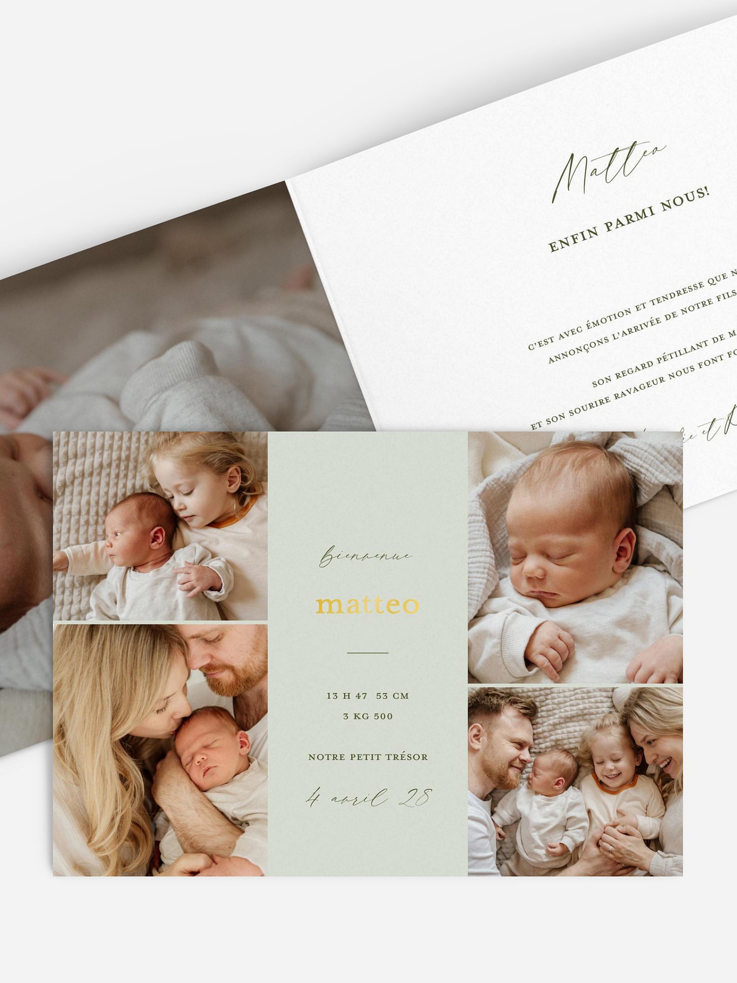 Faire-part naissance Notre bonheur