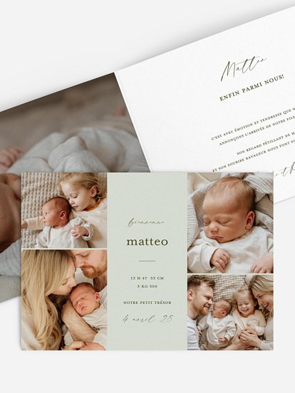 Faire-part naissance Notre bonheur