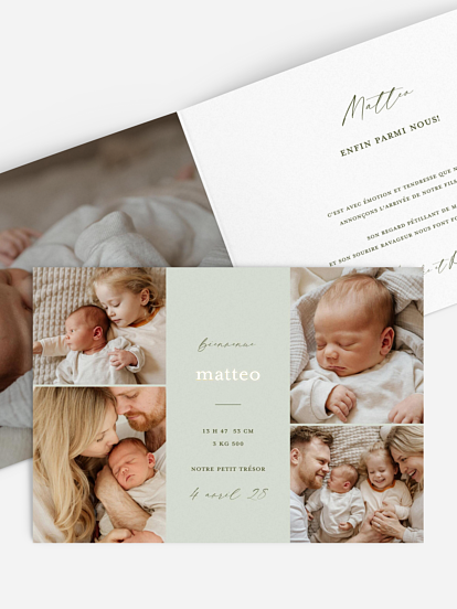 Faire-part naissance Notre bonheur