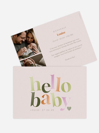 Faire-part naissance hello cutie