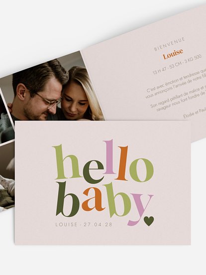 Faire-part naissance hello cutie