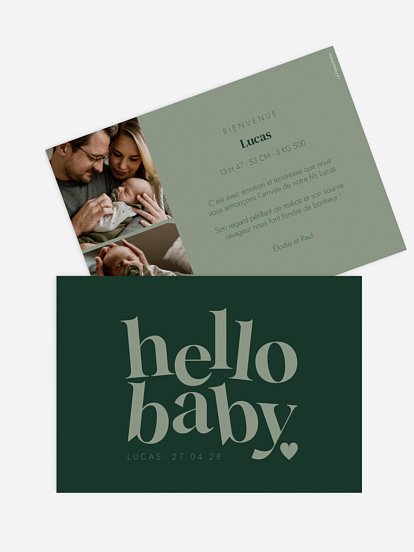 Faire-part naissance hello cutie