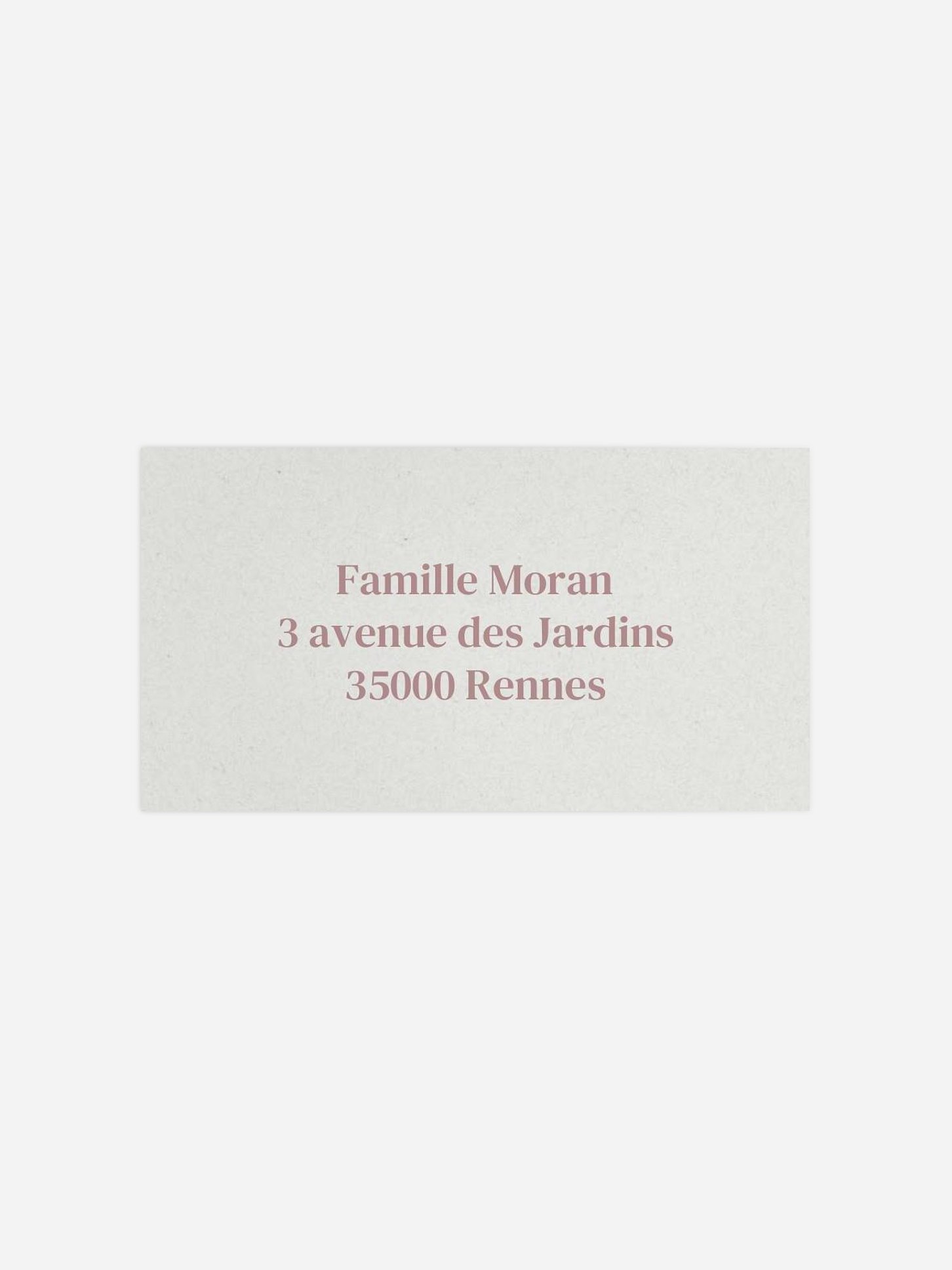 Étiquette destinataire naissance Simplicité