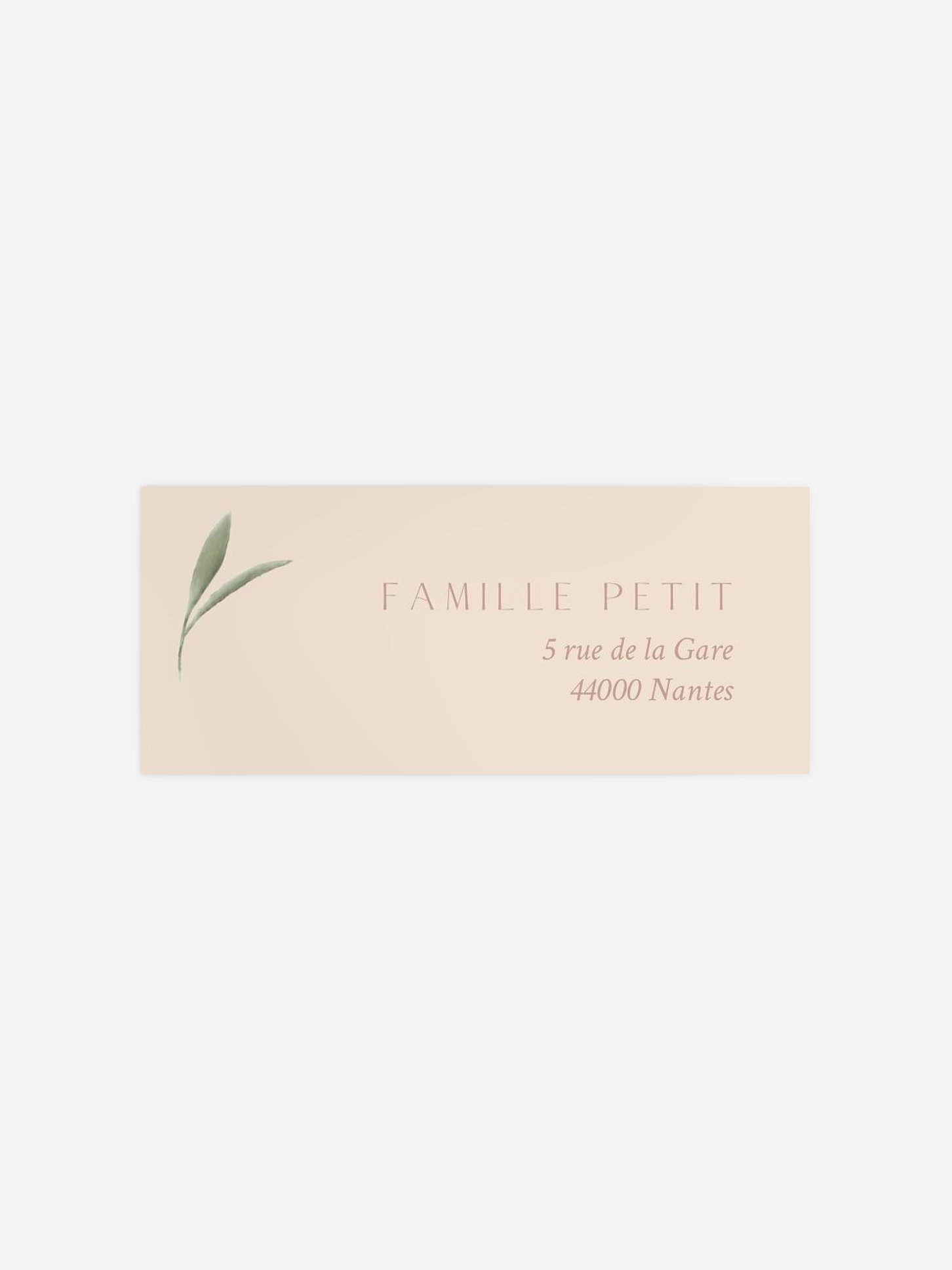 Étiquette expéditeur baptême Pictos & feuillage