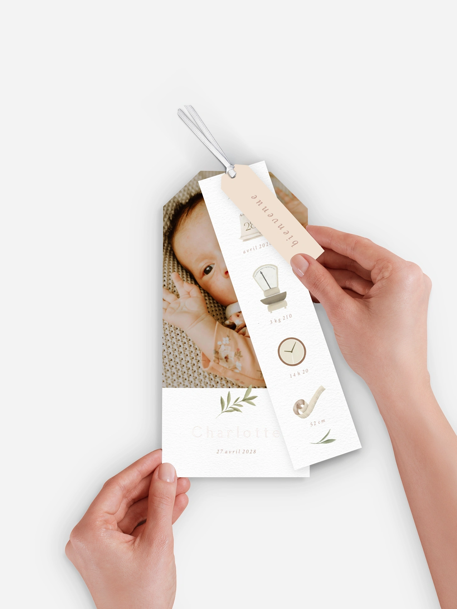 Faire-part naissance Pictos & feuillage