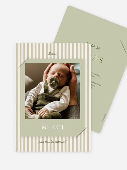 Carte remerciement naissance Douce arrivée