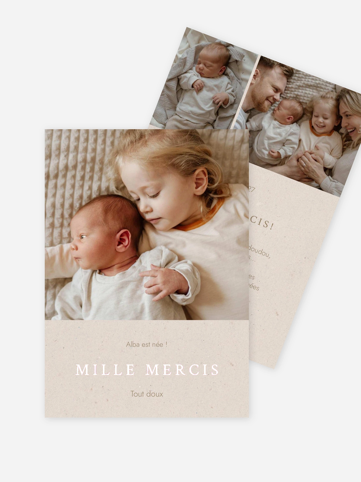 Carte remerciement naissance Première rencontre