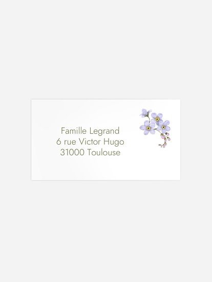 Étiquette destinataire naissance Éclat floral