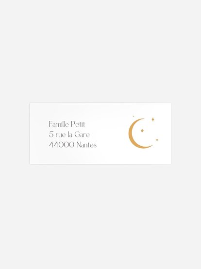 Étiquette expéditeur naissance Au clair de lune