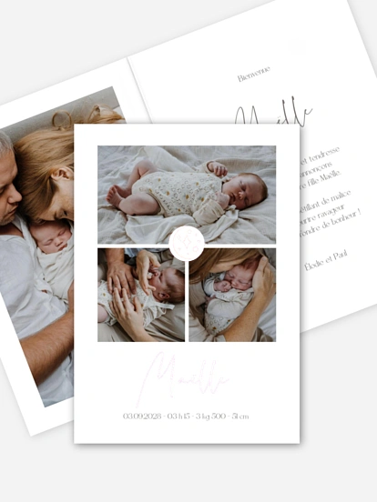 Faire-part naissance Au clair de lune