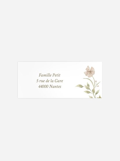 Étiquette expéditeur naissance Champ de tendresse