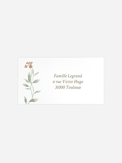 Étiquette destinataire naissance Champ de tendresse