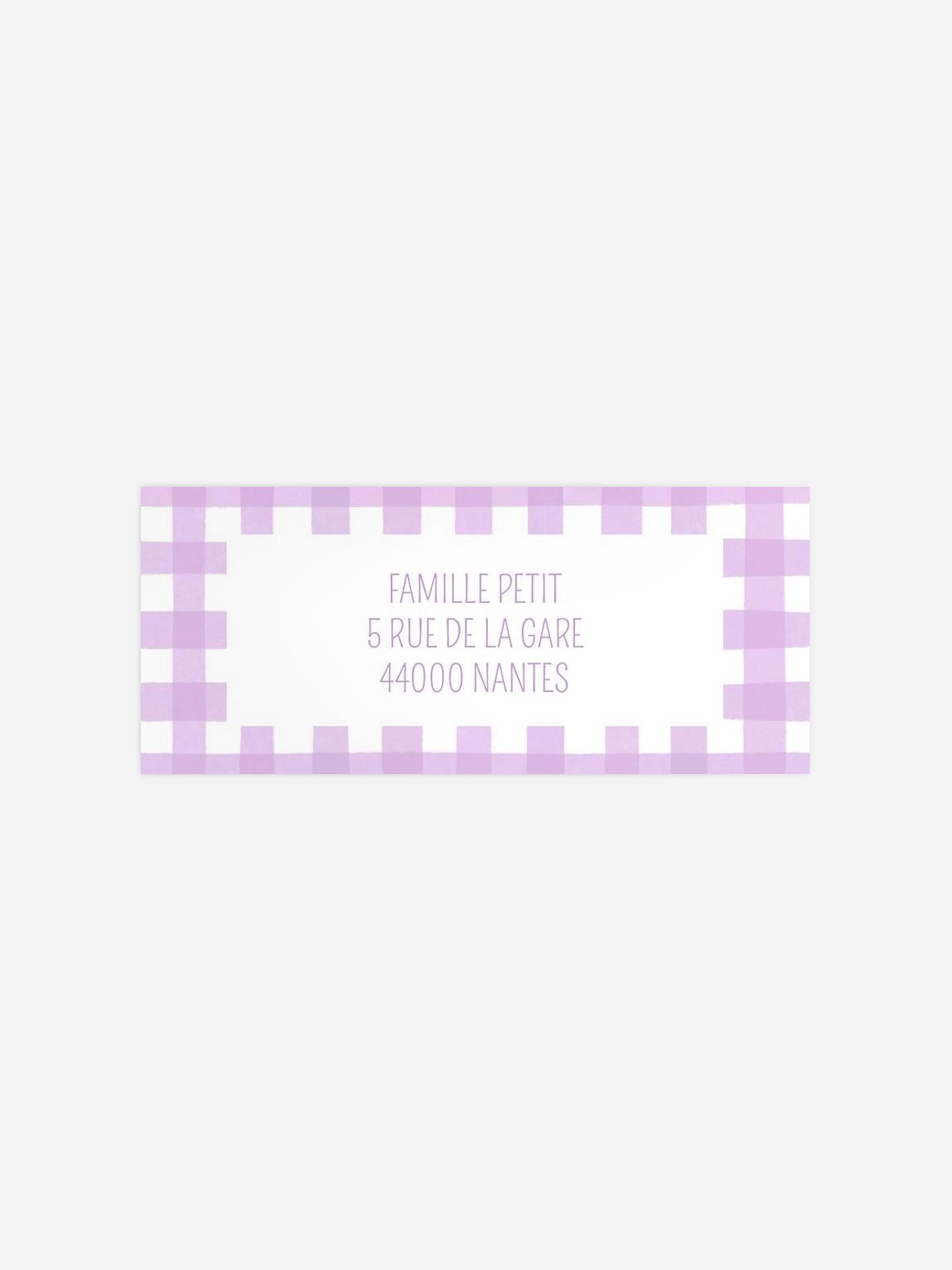 Étiquette expéditeur naissance Petit Vichy
