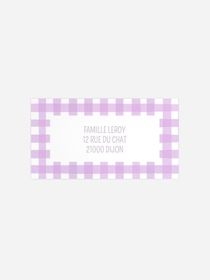 Étiquette destinataire naissance Petit Vichy