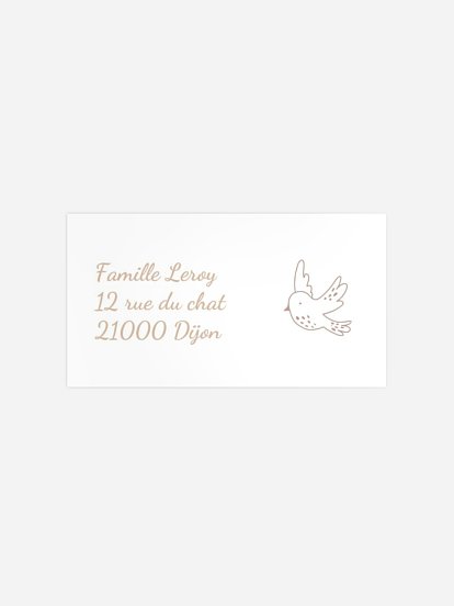 Étiquette destinataire naissance Petit oiseau