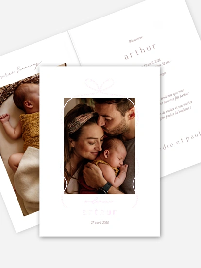 Faire-part naissance Petit noeud