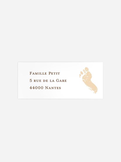 Étiquette expéditeur naissance Premiers pas