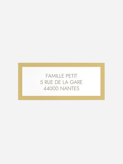 Étiquette expéditeur naissance Golden Frame