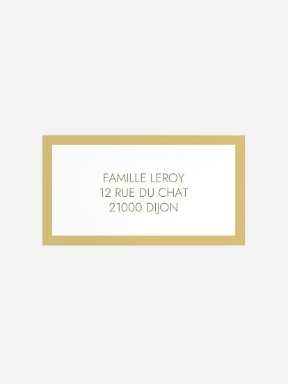Étiquette destinataire naissance Golden Frame