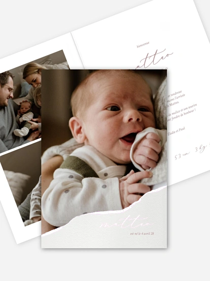 Faire-part naissance Notre joie