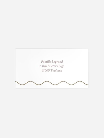 Étiquette destinataire naissance Ondulation