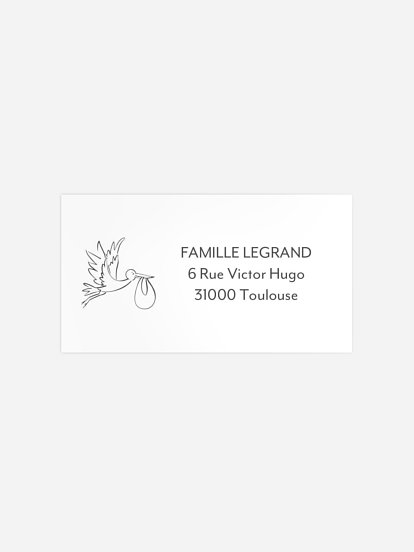 Étiquette destinataire naissance Bonne nouvelle