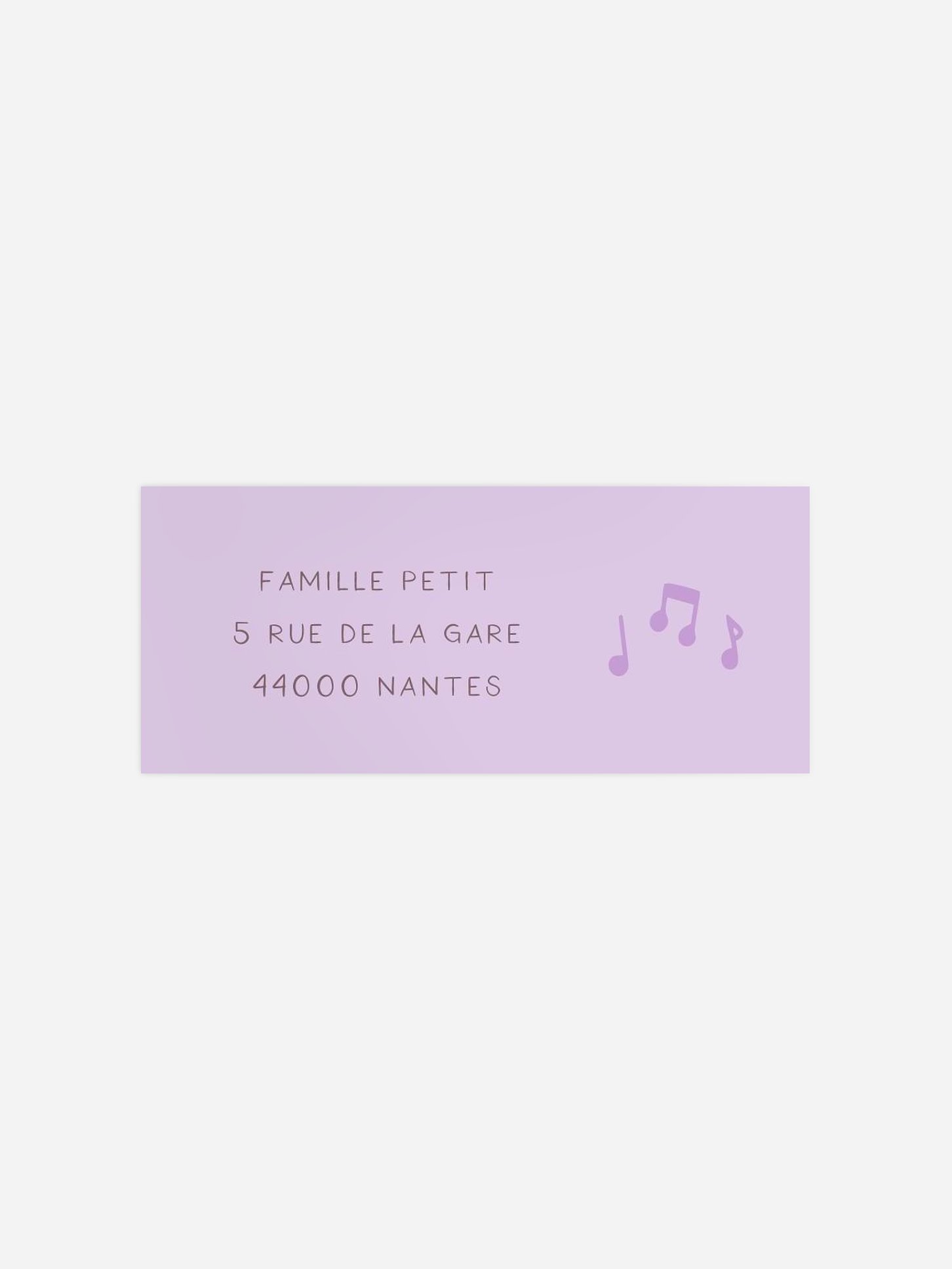 Étiquette expéditeur naissance Arrivée chantante
