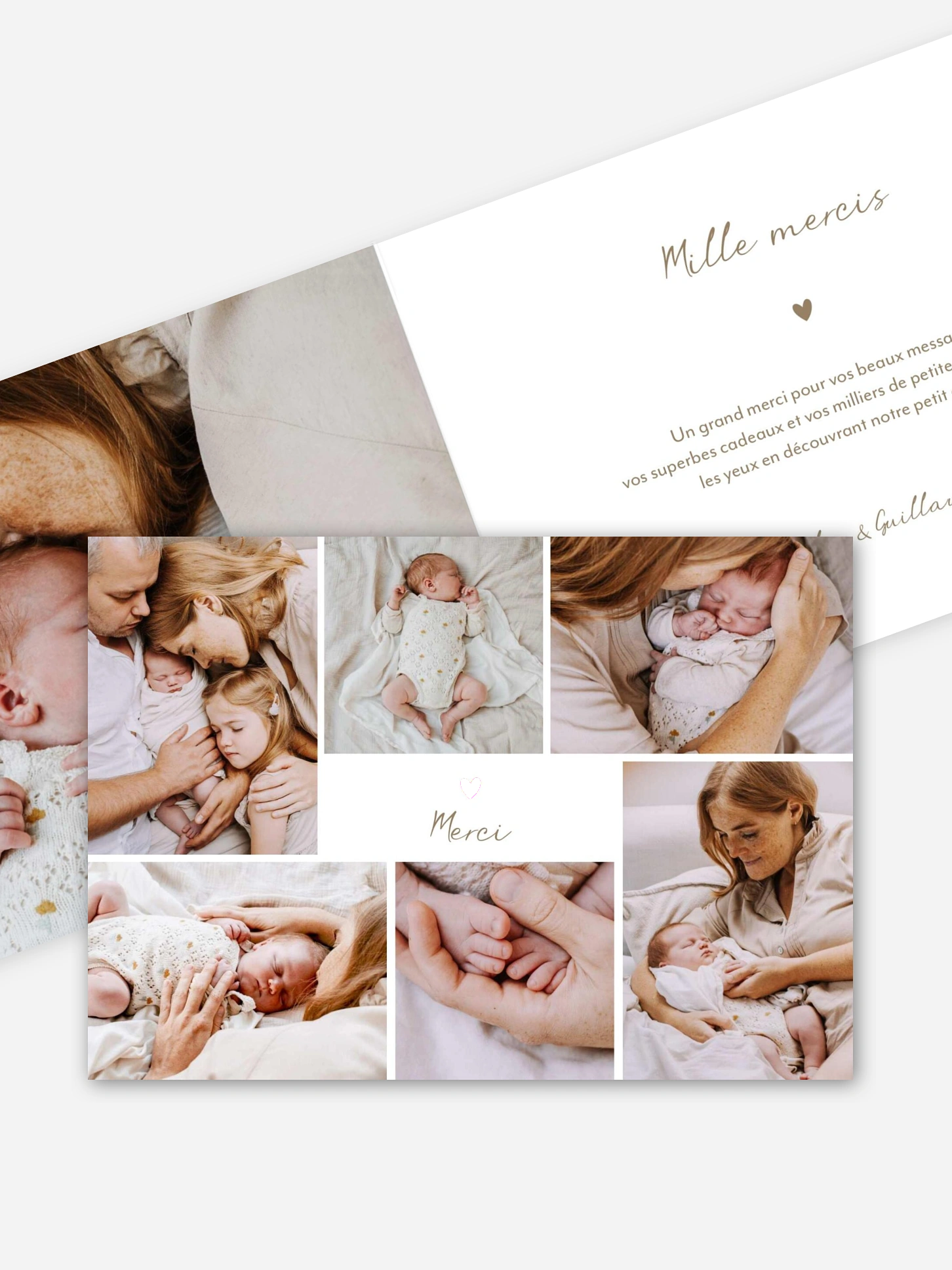 Carte remerciement naissance Belle journée