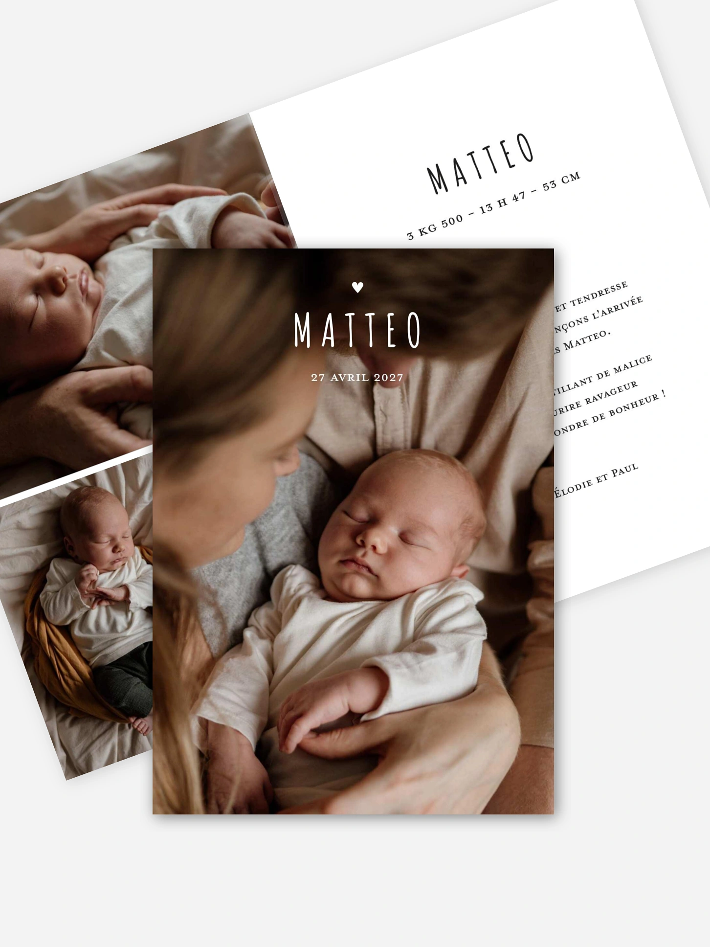 Faire-part naissance Doux bonheur